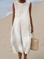 Mariló | Vestido largo sin mangas con estampado texturizado