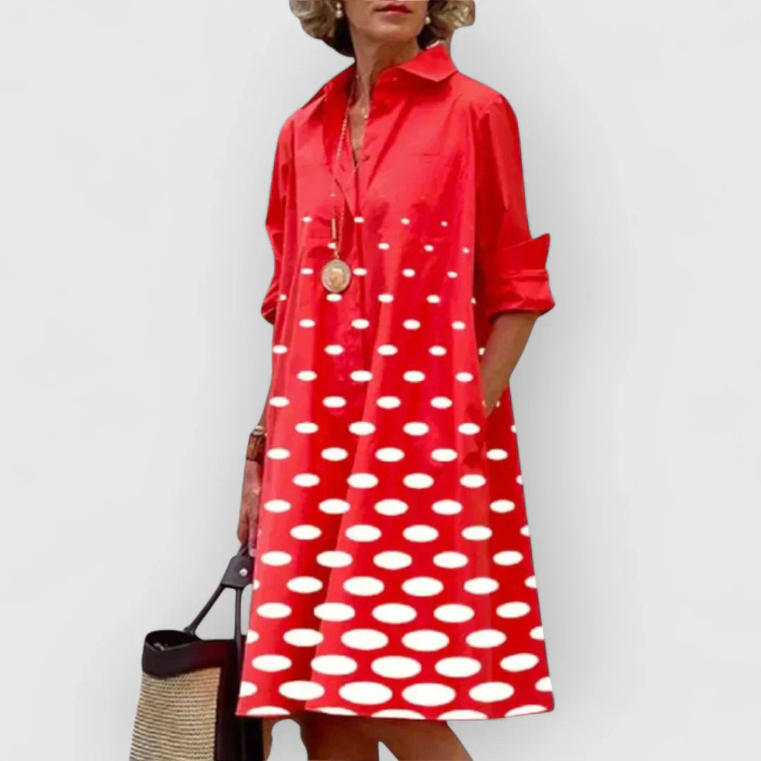 Adelia | Vestido Midi Elegante con Lunares