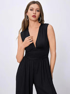 Léa | Mono elegante sin mangas con escote cruzado