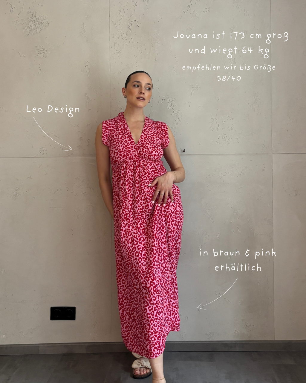 Mari Carmen | Vestido largo de leopardo con escote en la espalda