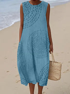 Mariló | Vestido largo sin mangas con estampado texturizado