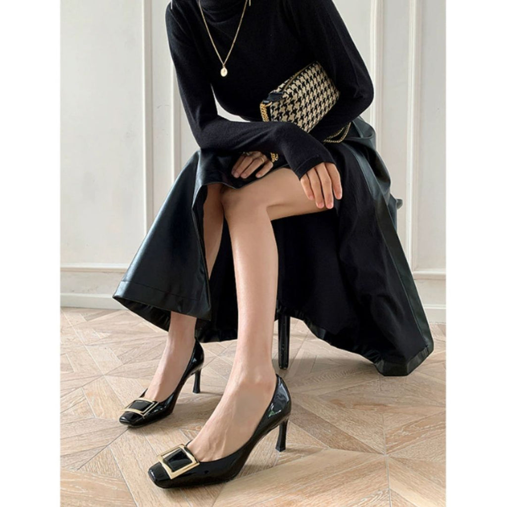 Narella™ | Sandalias elegantes de tacón medio y punta cuadrada