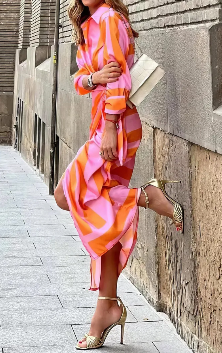 Amira – Vestido con estampado cruzado