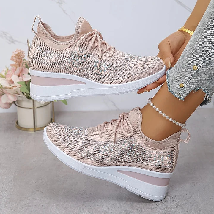 Lourdes | Zapatillas ortopédicas con brillantes diamantes