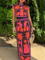 Katia – Conjunto estampado de Top y Falda