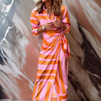 Amira – Vestido con estampado cruzado